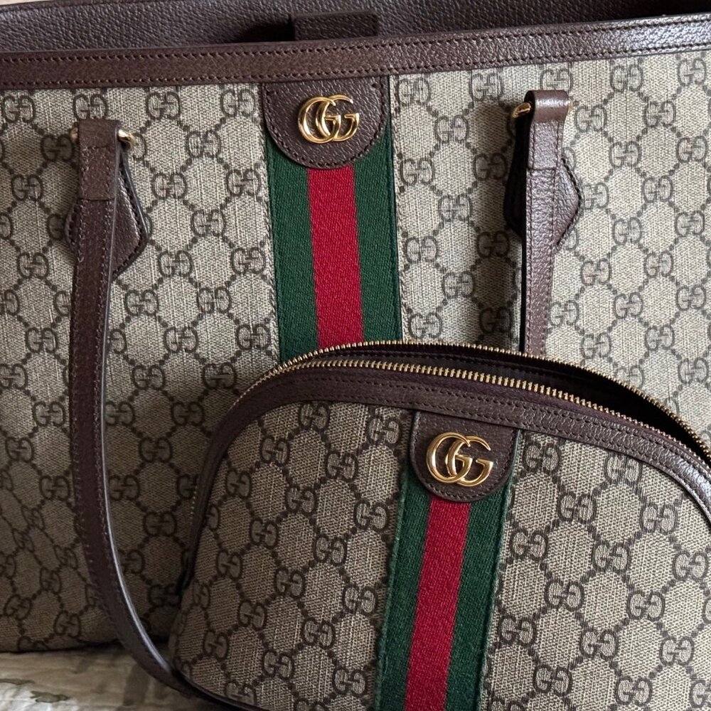 Gucci Ophidia GG Tote & Large Cosmetic Case (with original packaging)